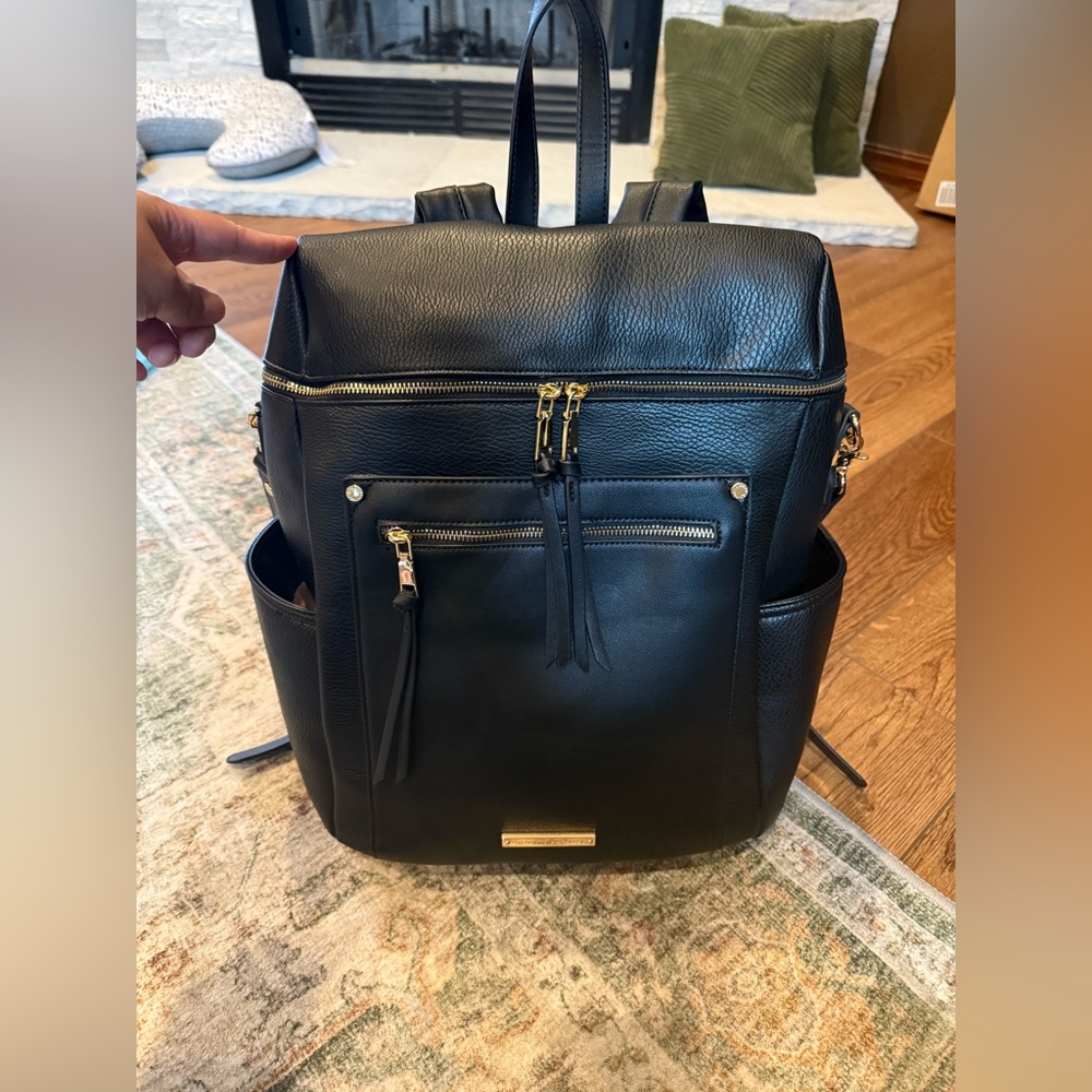 Poppy & Peonies Black Commuter Backpack